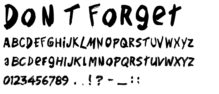 Don_t Forget font